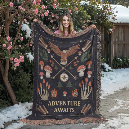 Adventure Awaits - Woven Blanket